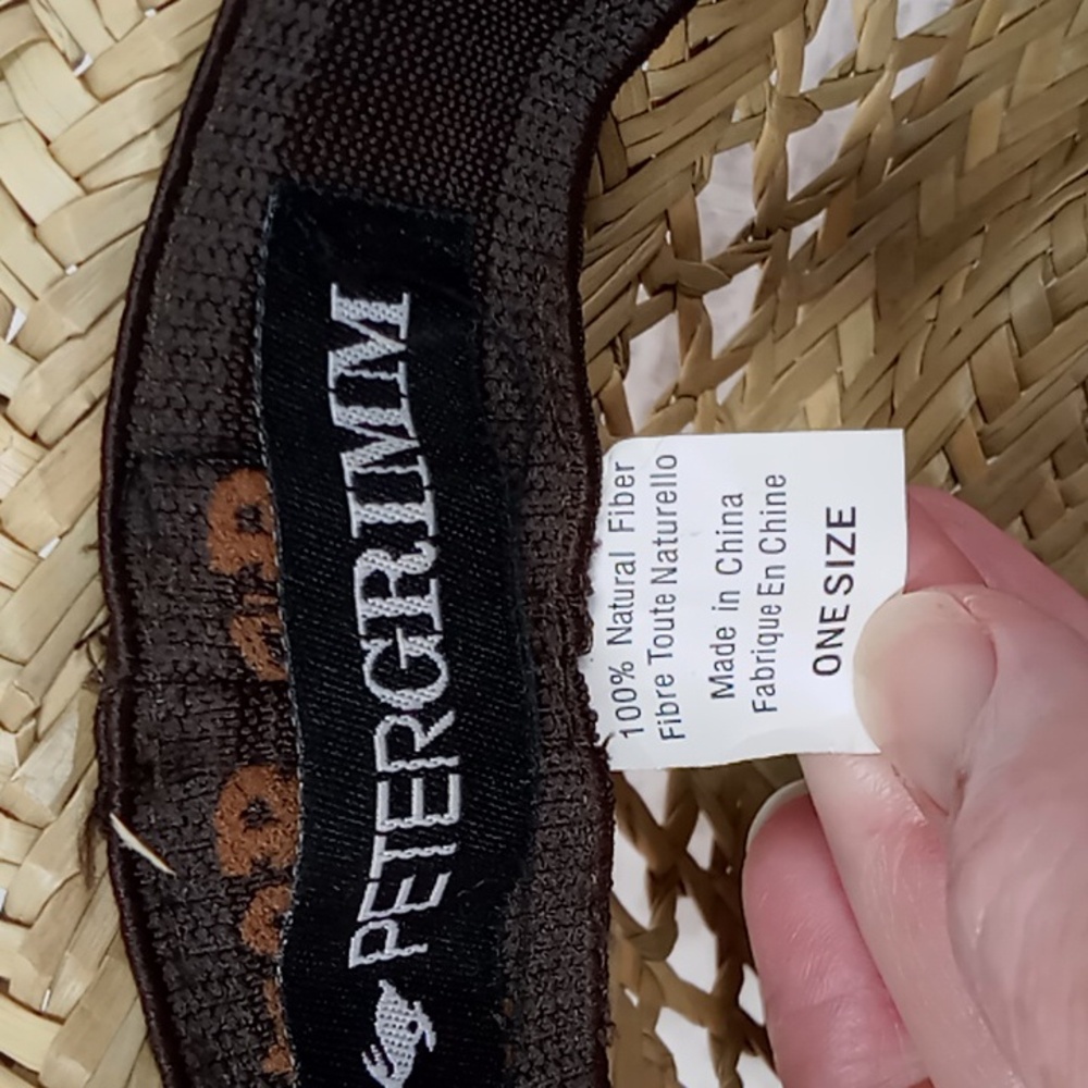 Peter Grimm Straw Pork Pie Hat w/Multi Color Crossgrain Band & Feather Accents - Picture 9 of 14